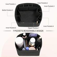 毛毡钱包收纳袋适用于 Picotin 22 18 插袋手提包内袋收纳袋高品质大容量内袋（黑色） - 黑色 - 查看 4