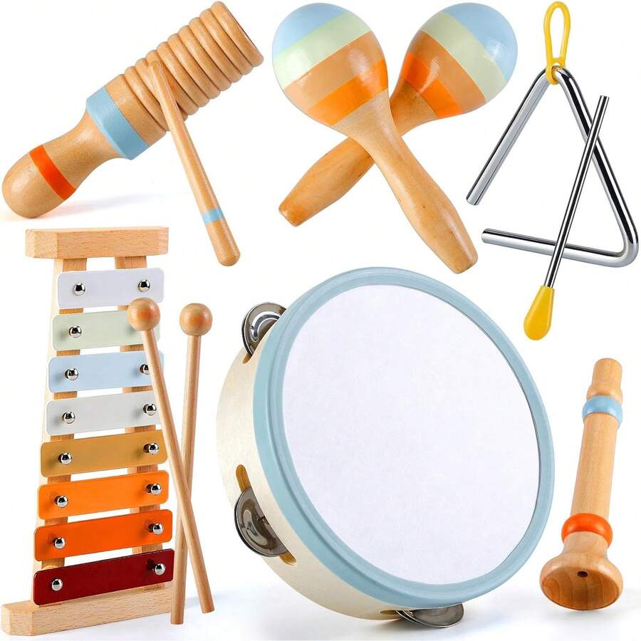 Musical Instruments - Montessori Musical Toys Toddlers 1-3, Wooden ...