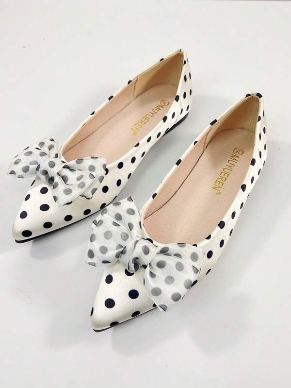 أحذية مسطحة بتصميم بسيط، نعال مريحة، مزينة بفيونكة سوداء، أحذية نسائية سهلة الارتداء، مناسبة للارتداء اليومي