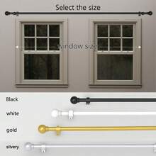 0.748 Inch Spiral Splice Curtain Rod/Roman Rod, Metal Iron Material, Adjustable Segment Count. Length: 31 Inches To 147 Inches, Fits 28 Inch To 144 Inch Windows. Can Be Used As: Blackout Curtain Rod/Sun Shade Rod/Sheer Curtain Rod. Wall-Mounted And Hanging Installation, Sturdy And Durable. Available In White, Black, Gold, Silver. Classic Decorative Finials, Perfect For Bedroom, Kitchen, Living Room, Dining Room, Bathroom, Office, Dorm And Rental Apartment. - Multicolor - View 6