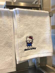 1pc Sanrio Hello Kitty White Hot Compress Face Towel Masks, Reusable Facial Steamer Towel For Hot Cold Skin Care - Multicolor - View 3