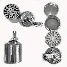 Molinillo manual de uso intensivo - Construcción de acero inoxidable, diseño de molienda de doble capa, apto para especias, hierbas, café, tabaco. No se necesita electricidad. Ideal para el hogar, camping, uso en la cocina. Regalo perfecto para chefs y entusiastas de la cocina. Molinillo de hierbas, apariencia elegante, sensación metálica, diseño compacto, molienda multinivel. Esencial para aventureros al aire libre. Molinillo de café manual, molinillo de metal, mini molinillo