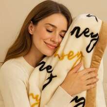 WERVITY Fleece Blanket King Size, Bed Blanket -  Single Ply, Soft And Warm, Thick Raschel Printed Blanket For Autumn,Winter,Bed,Home - nâu và trắng - Xem 2