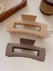 2 szt./1 szt. Jednokolorowe kwadratowe spinki do włosów z wydrążonymi końcami, grube matowe spinki do włosów do upięć i stylowy dodatek do włosów, odpowiednie do noszenia na co dzień, prezent dla przyjaciół, nowa spersonalizowana spinka do włosów