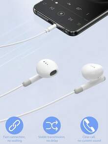 Wired Earphones 3.5mm Jack Earbuds Audio Earphones Headphones Electronic Calls & Music Bass Stereo In-Ear Headphones Wireless Headphones Headset For Ipad/Pc