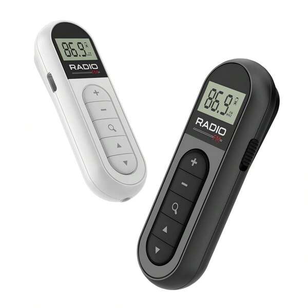 1pc FM Portable Radio,Horse Racing Sports Neck Clip, MiniRechargeable Pocket Radio With Digital Tuning For Optimal Reception, LCD Screen, Belt Clip, Stereo Headphone Jack For Meetings Fitness Jogging Walking Camping