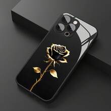 Funda para Teléfono: Diseño Minimalista en y Rosa Dorado , Compatible con iPhone 17/17Pro/17Promax/17air/16/16Pro/16ProMax/16Plus/15/15Plus/15Pro/15ProMax, 14/14Plus/14Pro/14ProMax, 13/13Pro/13ProMax, 12/12Pro/12ProMax, 11/11Pro/11ProMax, 7/8Plus, XR/Xs/XsMax, Cobertura Completa con - Negro - Ver 6