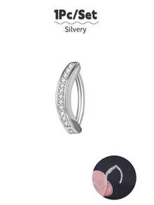 1/2/3pcs Fashionable Sexy Single Row Rhinestone Navel Ring, Women Belly Button Piercing Jewelry