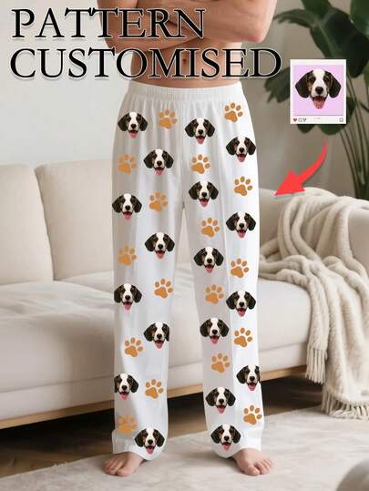 Custom Photo Pajama Pants - Personalized Pet Pajamas Pants For Men Women - Couple Face Pajamas Gift For Husband