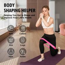 5-Piece Yoga Resistance Band Set For Home Workouts TPE Material High Elasticity And Durability Perfect For Yoga Squats Glute Exercises Strengthen Legs Hips And Thighs - Màu tím - Xem 3