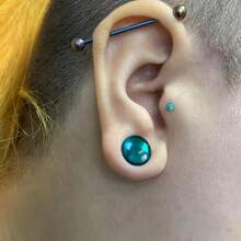 12Pcs Glass Stretching Kit With Rubber O-Rings For Body Piercing - Turquoise - View 10