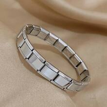 Elegant Italian Charm Bracelet, Stainless Steel Magnetic Heart-Shaped Couple Bracelet, Freely Combinable Single-Node Modular Accessories Pendant Jewelry, Adjustable DIY Jewelry Making Kit, Fashion Couple Accessories, Intimate Friends And Mother's Day Gift - Multicolor - View 17