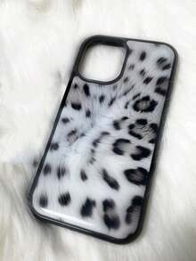 Etui na telefon z nadrukiem w panterkę w stylu retro Y2K, kompatybilne z 'em 17 16 Pro Max 15 14 Pro 13 12 11 Plus, błyszczące etui na telefon, dziewczęca skorupa