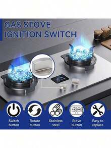 3 Packs 8mm Stove Knobs Replacement, Zinc Alloy Cookware Control Switches, Metal Buttons, Suitable For Stove, Gas Stove, Microwave (45° Switch), Easy Direct Replacement, No Tools Needed