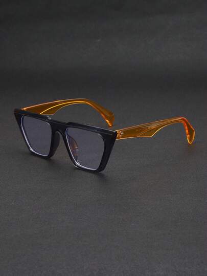 1 副男士超大梯形时尚眼镜，适合休闲街头风格，优雅百搭，散发时尚高端气息