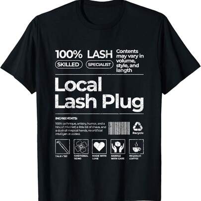 Vintage Local Lash Plug Barcode Lash Artist Lash Tech Lash T-Shirt