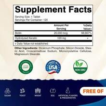 Vitamatic High Potency Biotin 20000 Mcg (20mg) With Keratin 100mg - 120 Vegetarian Tablets - Biotin Supplements For Healthy Hair Skin &Amp; Nails For Adults (120 Count (Pack Of 3)) - Flavor NameC - 查看 2