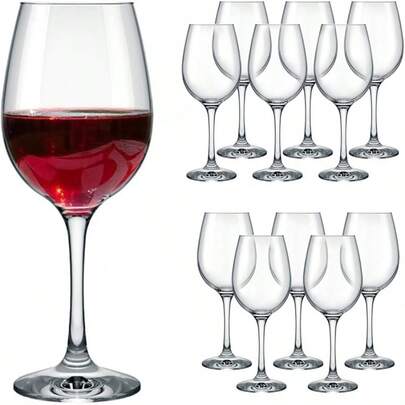 Set de 6 Copas de Vino Tinto de Vidrio Transparente 13Oz