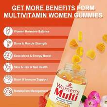 Womens Multivitamin Gummy With Omega 3(DHA_EPA), Vitamin D3 K2, Calcium, Inositol, Daily Womens Vitamin A C E B Complex, L-MethylFolate, Methyl B12,Sugar Free Methylated Multivitamins Minerals, 120Cts - Flavor NameB - 查看 3