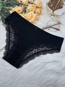 4 piezas de bragas de encaje para mujer, sexy cintura media, melocotón, transparente, alta elasticidad