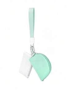 女士迷你拉链腕包，双口袋腕带便携钥匙包零钱包，黑色迷你零钱包，秋季旅行钱包零钱包 - 彩色 - 查看 4