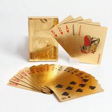 1set Waterproof 24k Golden Playing Cards Multiple Playing Cards,Modern Style Cards, Great For Adults And Families - Card Games And Board Games For Family Game Night - 10 Min,With Storage Box, Paper Cards, Easy To Shuffle Design - Multicolor - View 19