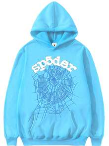 Y2k Dopamine Light Blue Crew Neck Sweatshirt, Valentine'S Day Couple Outfit, Long-Sleeved Pullover With Pockets, Spring Clothing, Casual Jacket, Vacation Outfits For Women. - Baby Blue - View 1