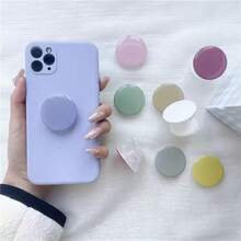 Support de téléphone portable extensible couleur unie, joli support transparent, pliable avec base transparente, accessoires de téléphone aux couleurs dopamine, compatible avec iPhone, Android, cadeau d'anniversaire, famille, amis. Support adhésif rotatif multifonctionnel. - Multicolore - Voir 7