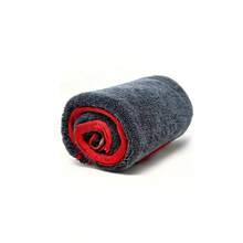 1 pieza - Toalla de secado de microfibra extra grande para vehículos, súper absorbente de doble cara con tecnología reforzada, adecuada para autos, camiones y barcos, toalla gruesa para secar y limpiar accesorios para el cuidado del automóvil - Toalla con dobladillo rojo - Ver 10