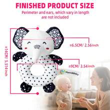 Black & White Animal Baby Teething Rattle Toy With Squeaky Sound - Handheld Sensory Shaker Suitable For Newborns 0-12 Months, Cute Grasping Ring For Early Development