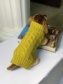 1 Stück Hundepullover, warm gestrickter Pullover, britischer Stil Pullover für Dackel, Hundemode, Herbst/Winter, warme Kleidung für kleine Hunde wie Pudel, Bichon Frise, Malteser, süß & einfach, warm, verhindert Fellverlust, geeignet für Pudel, Bichon, Corgi