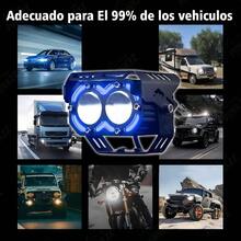Faros LED Faros Auxiliares para Moto de 62W y 36000lm, luces auxiliares de doble color, 3 modos, Luces Exploradoras para Moto Doble ojos - Azul - Doble ojos - Azul - Ver 9