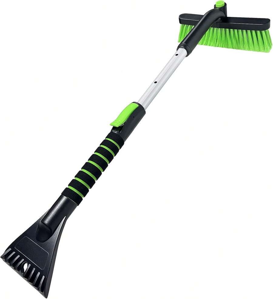 Scraper With Snow Brush Car Windshield, Upgraded Extendable Snow Brush With Foam Grip Truck SUV Vehicle - Màu xanh lam - Xem 1