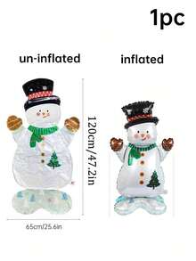 4 件圣诞树充气气球、圣诞装饰大型 3D 圣诞树铝箔气球、圣诞装饰品、充气雪人立式气球、主题派对背景、庭院装饰、圣诞户外派对装饰、家居装饰、新年装饰、商场橱窗装饰 - 彩色 - 查看 12