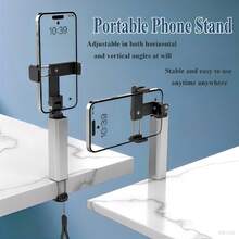 Portable Airplane Phone Holder, 360° Rotatable Travel Stand For Table, Foldable Pocket-Sized Multi-Directional Tray Table, Perfect Train & Airplane Travel Accessory