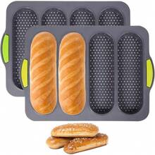 硅胶面包盘、不粘面包盘、耐热热狗面包盘、烘焙面包模具、自制面包盘、烘焙面包用的面包盘 - 彩色 - 查看 4