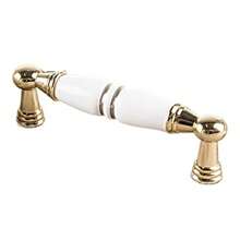 2 Pieces Gold Ceramic Handles Simple Handles Cabinet Drawer Door Handles Zinc Alloy (Size: 1136 K Gold - White Porcelain