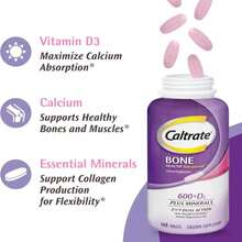 Caltrate 600 Plus D3 Plus Minerals Calcium And Vitamin D Supplement Tablets, Bone Health And Mineral Supplement For Adults - 165 Count - Flavor NameC - 查看 6