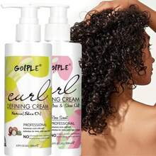 GOIPLE Curl Defining Cream - Long-Lasting Styling, Anti-Frizz Curl Cream With Coconut Oil And Shea Butter Nourishing Formula, Creates 4C Curls, Shapes Wavy Hair, Smooths Waves, Adds Volume And Bounce, Moisturizing Leave-In Conditioner, Suitable For Curly/Wavy/Straight Hair Styling And Care - 粉色 - 查看 3