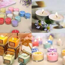 100 Peças Conjunto de Pavios de Vela (100 pavios + 2 suportes de pavios + 100 adesivos), Suportes de Pavios com 3 Furos, Pavios de Vela Sem Fumaça, Adesivo Dupla Face para Pavios de Vela