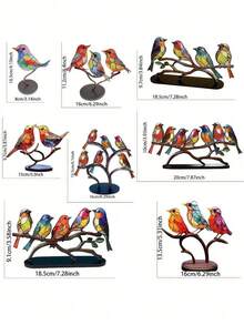 1 PIEZA Figura decorativa de pájaro de acrílico encantadora, decoración de pájaro de madera plana estilo europeo, pájaro de acrílico colorido en una rama, decoración de habitación, figura decorativa de pájaro de estilo moderno para mesa, adornos decorativos, para decoración del hogar, decoración del baño, se puede usar como regalo para Halloween, Navidad, Día del Padre, Pascua, Día de la Madre, pieza decorativa para novio/novia, decoración de la habitación, decoración de la sala de estar, decoración de la oficina - Multicolor - Ver 10