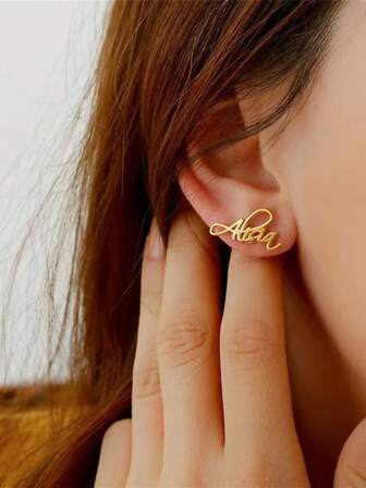 Pendientes personalizados con nombre, pendientes personalizados y exquisitos