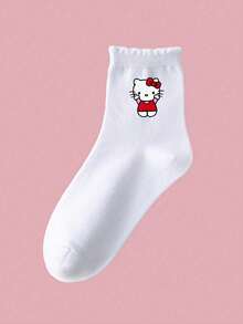 1 Pair/5 Pairs/10 Pairs Of Children's  Socks, Soft And Breathable Cartoon Socks, Unisex, Cute And Fashionable, Suitable For School, Holidays, Sports, Casual Wear, Fashionable And Cute Cartoon Socks, A Must-Have For Girls, Cute Cartoon Socks Full Of Fashion Elements, Pink Cartoon Cute Women's Socks, Family Floor Mat Socks, Comfortable And Fashionable