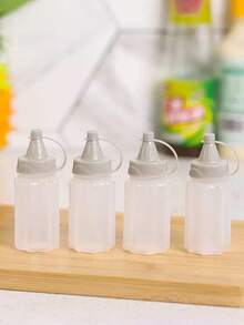 4个装迷你挤压瓶适用于罐装调味盒，酱料储存瓶，便携式PP材质调味瓶挤压瓶，易于清洗，方便便携，适用于上班族，学生，儿童，学生宿舍，厨房调味品储存。 - 多色 - 查看 3