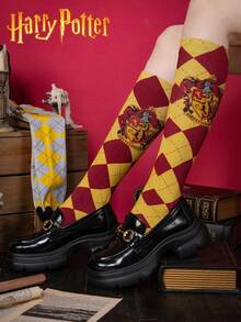 Harry Potter 1/4 哈利波特霍格沃茨格兰芬多学院格子长袜，英伦风学生过膝袜，高筒袜，送男友/女友礼物，派对礼物，舒适袜子
