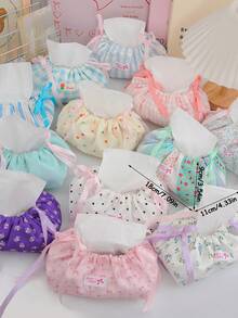 1 件蝴蝶结/花朵/条纹图案抽绳纸巾袋，可爱印花纸巾盒汽车纸巾盒家居客厅装饰卧室厨房桌面北欧大号收纳盒餐巾架圣诞节/万圣节礼物，餐桌餐巾架，纸巾架纸巾家居用品，桌子，家居装饰，家居整理和收纳，房间装饰，厨房配件，厨房用具，厨房整理器，旅行，节日 - 彩色 - 查看 11