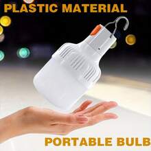 8-Pack Rechargeable LED Camping Lights With Hook And USB/DC Power Adapter, 36V High Capacity, IPX6 Dustproof, Matte ABS Durable Flashlights With Hanging Hook And Hanging Cap, Suitable For Emergencies, Camping, Rock Climbing, Indoor Use, USB/AC Rechargeable, LED Bulb, Suitable For Home Backup And Commercial Lighting (Compatible With Mobile Power Banks/Solar Panels) - trắng - Xem 3