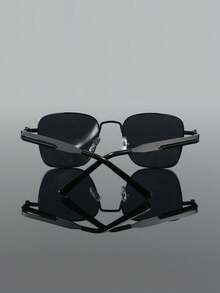 1 paire de lunettes carrées classiques rétro Steampunk pour hommes, avec un cadre en métal, décorées de branches à ressort. Élément essentiel pour les fêtes, les festivals et les rassemblements - Multicolore - Voir 8