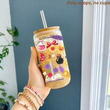 Romantasy Book Lover Fantasy Bookish Booktok UV Dtf Wraps For 16 Oz Glass Can Cup, Magical Fairy Tale Witch Dragon Uv Dtf Cup Wraps For Glass Cup Bottle Tumbler Mug, Dark Academia Reader Waterproof Uvdtf Cup Wraps For Laptop Diy Craft Decorations, Uv Dtf Decals Water Bottle Stickers