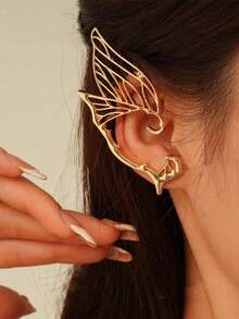 2个蝴蝶仙女耳挂，节日服装角色扮演耳饰，万圣节角色扮演，无需耳洞即可佩戴的耳钉，耳廓创意耳挂，暗黑仙女耳。 - 彩色 - 查看 1